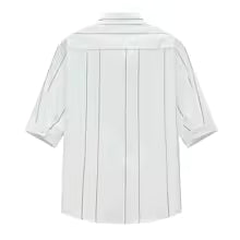 white and back short sleeved shirt