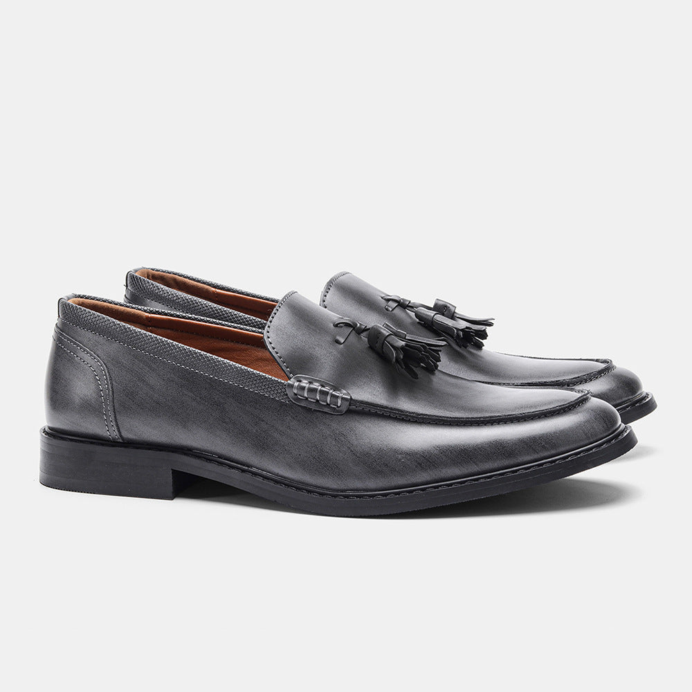 American Size Wood Grain Tassel Foreign Trade Formal Shoes Loafers Slip-on