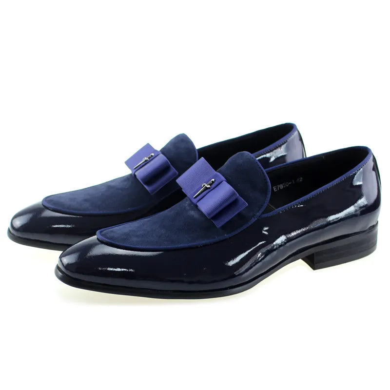 Handmade Men's Genuine Leather Patent Suede