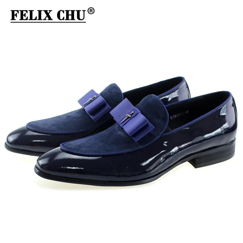 Handmade Men's Genuine Leather Patent Suede