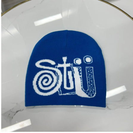 Knitting Trend In English Letters STU Multi-colored Men And Women Hat