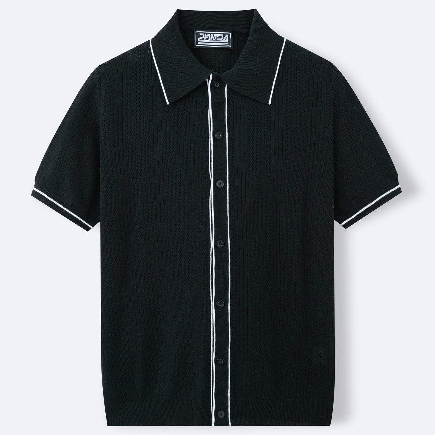 Men's Short-Sleeve Knit Top Cardigan Polo Shirt