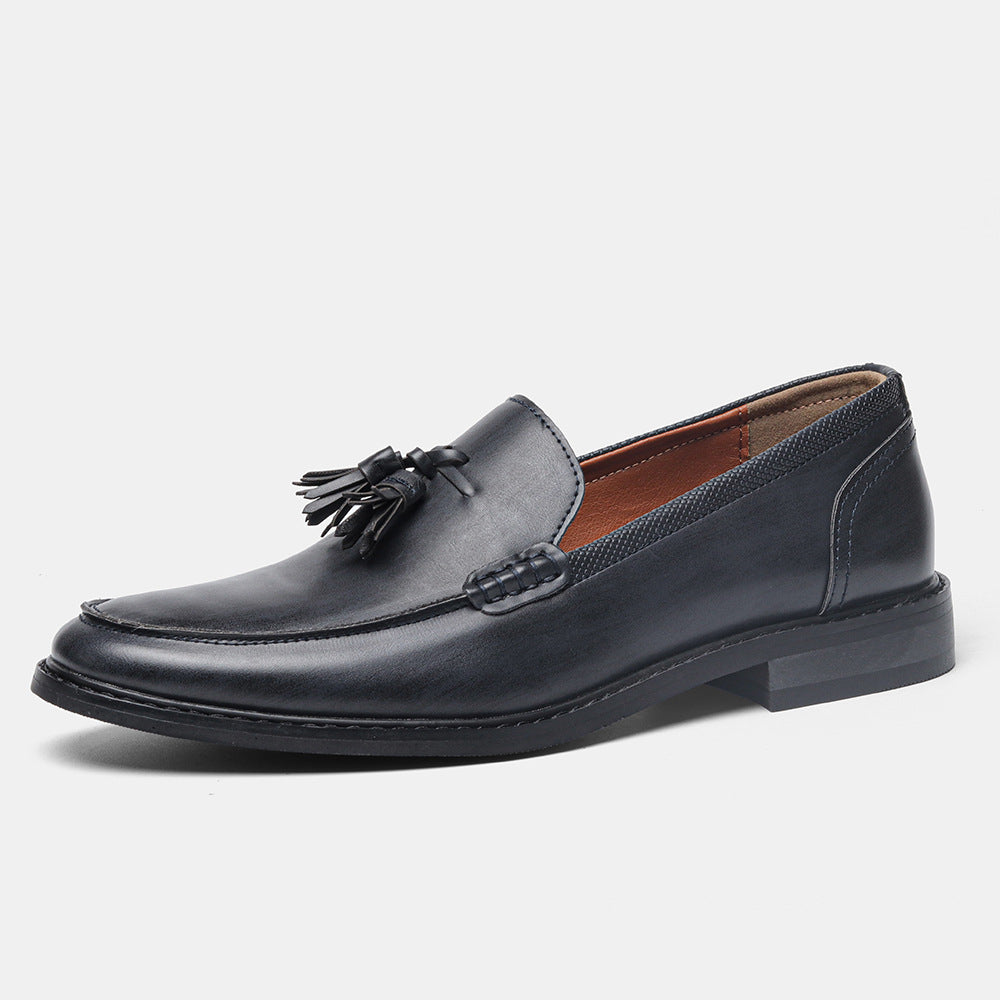 American Size Wood Grain Tassel Foreign Trade Formal Shoes Loafers Slip-on
