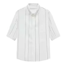 white and back short sleeved shirt